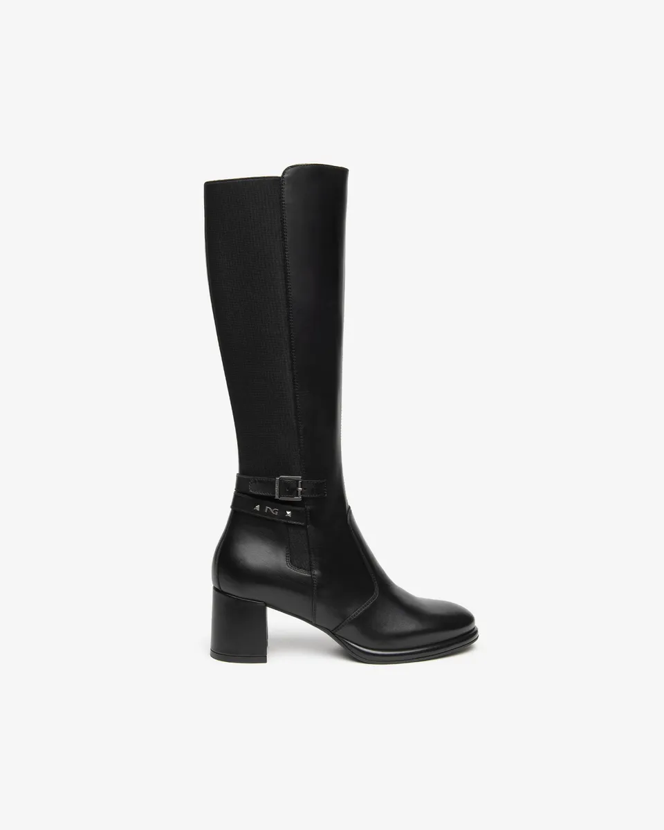 NeroGiardini Bottes femme cuir talon 60 mm zip
