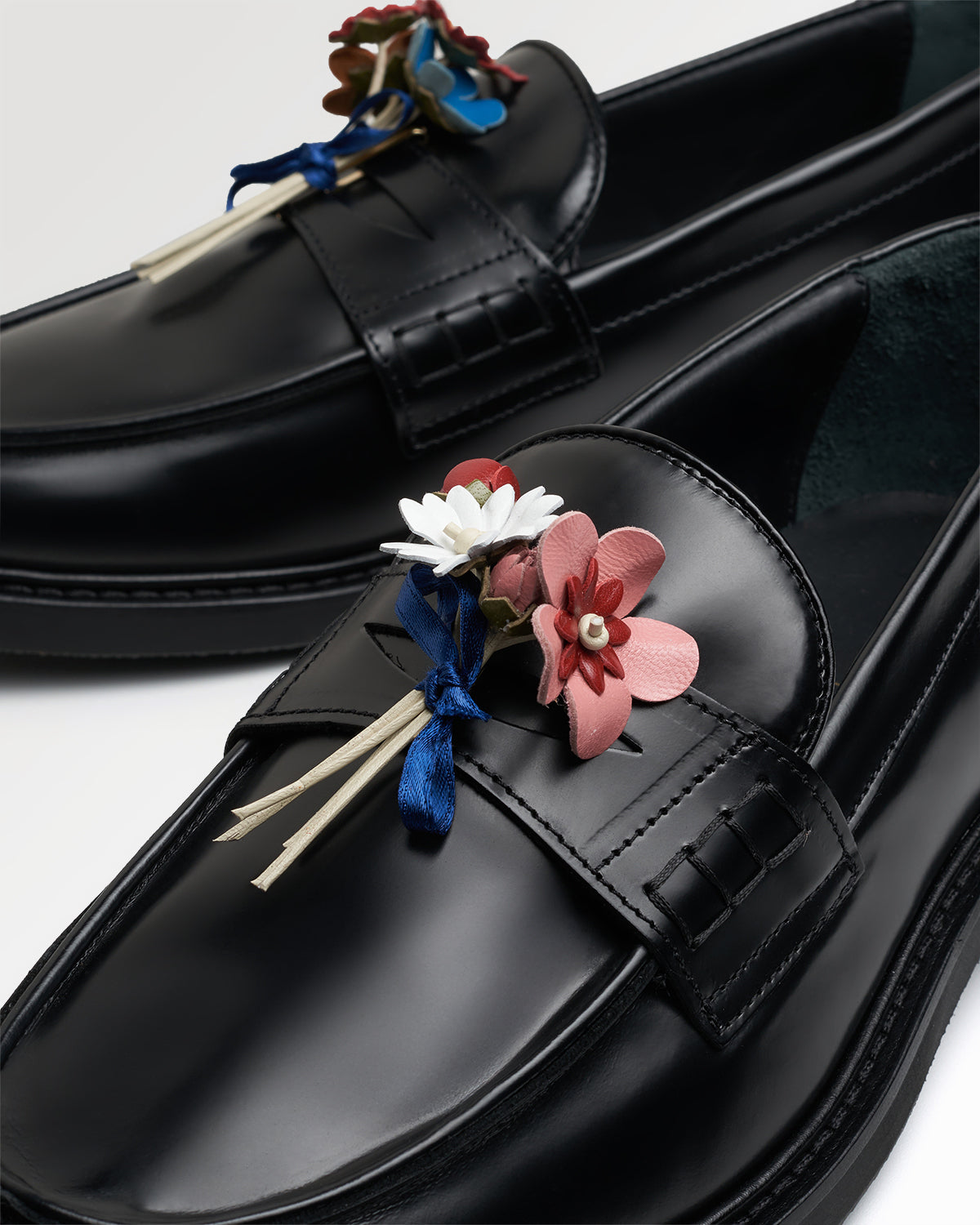 Filling Pieces Loafer Bouquet mocassins noirs cuir nappa