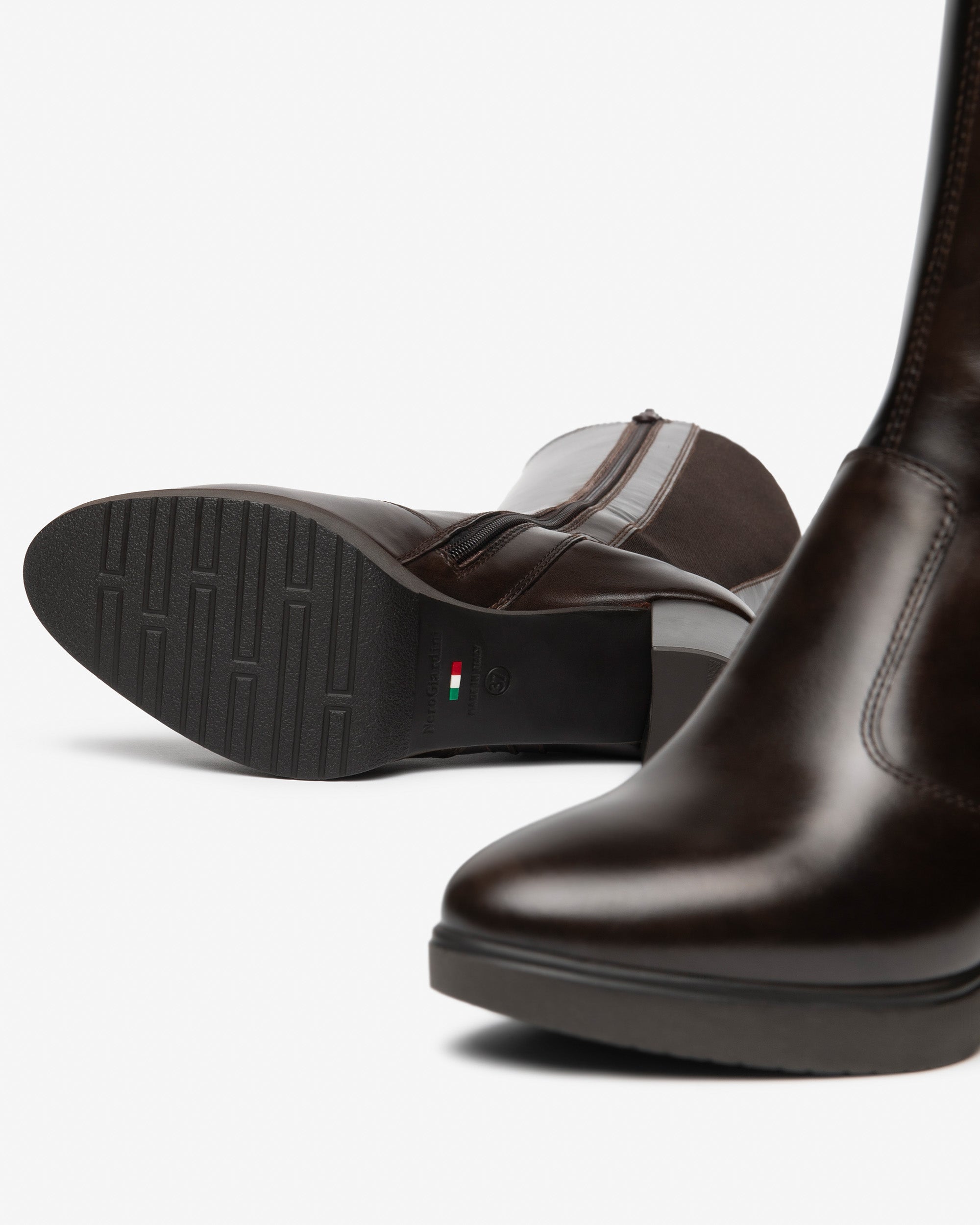 Nerogiardini Bottes Femme Cuir Plateforme Talon 70 mm