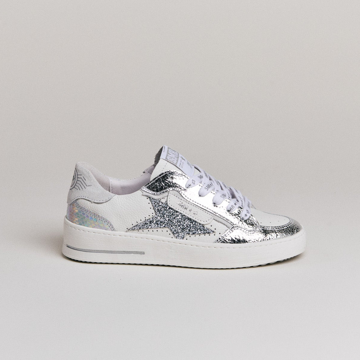SMR Semerdjian Ale D609 baskets cuir blanc argent