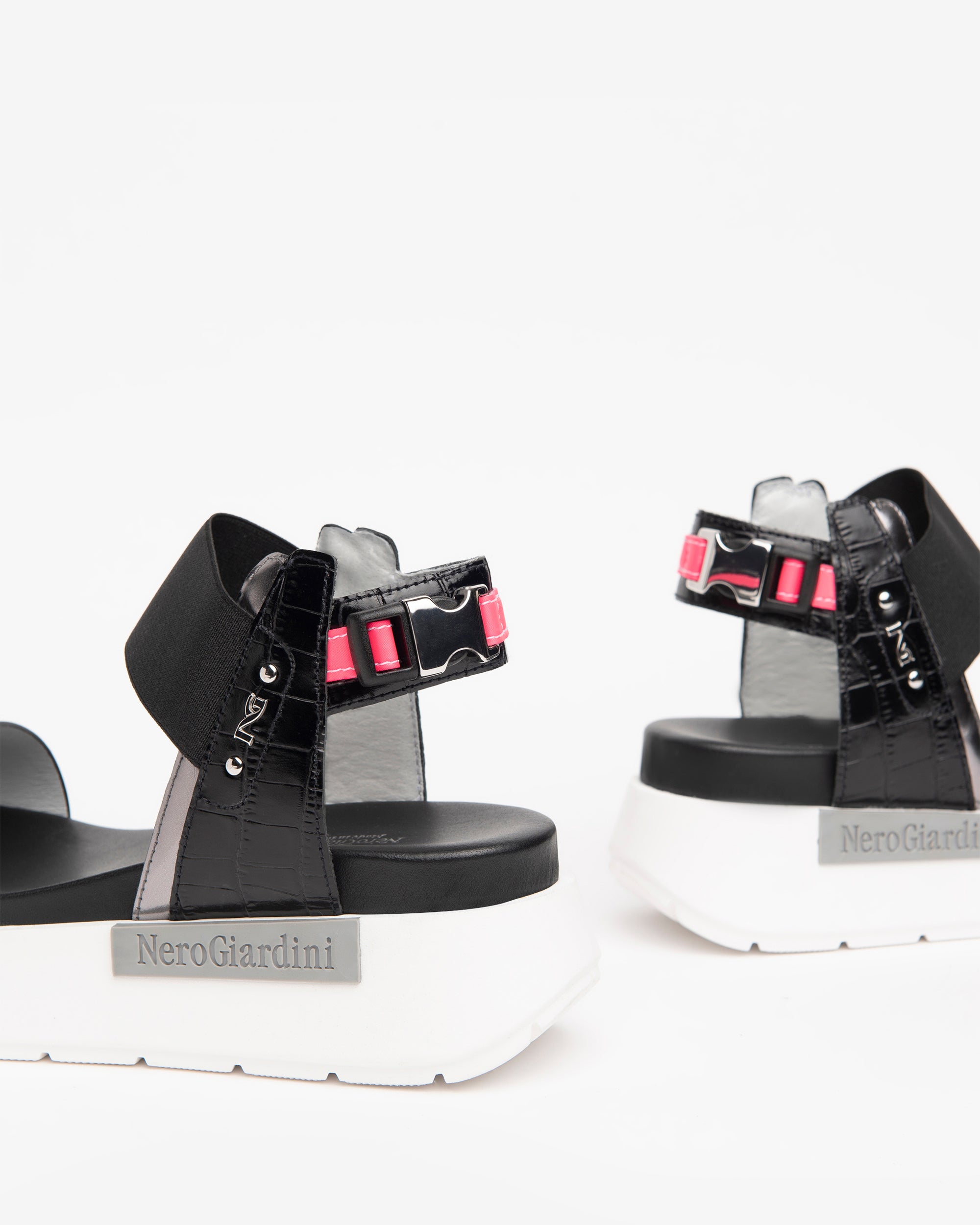 NeroGiardini Sandales Femme Cuir Miroir Croco 35-41