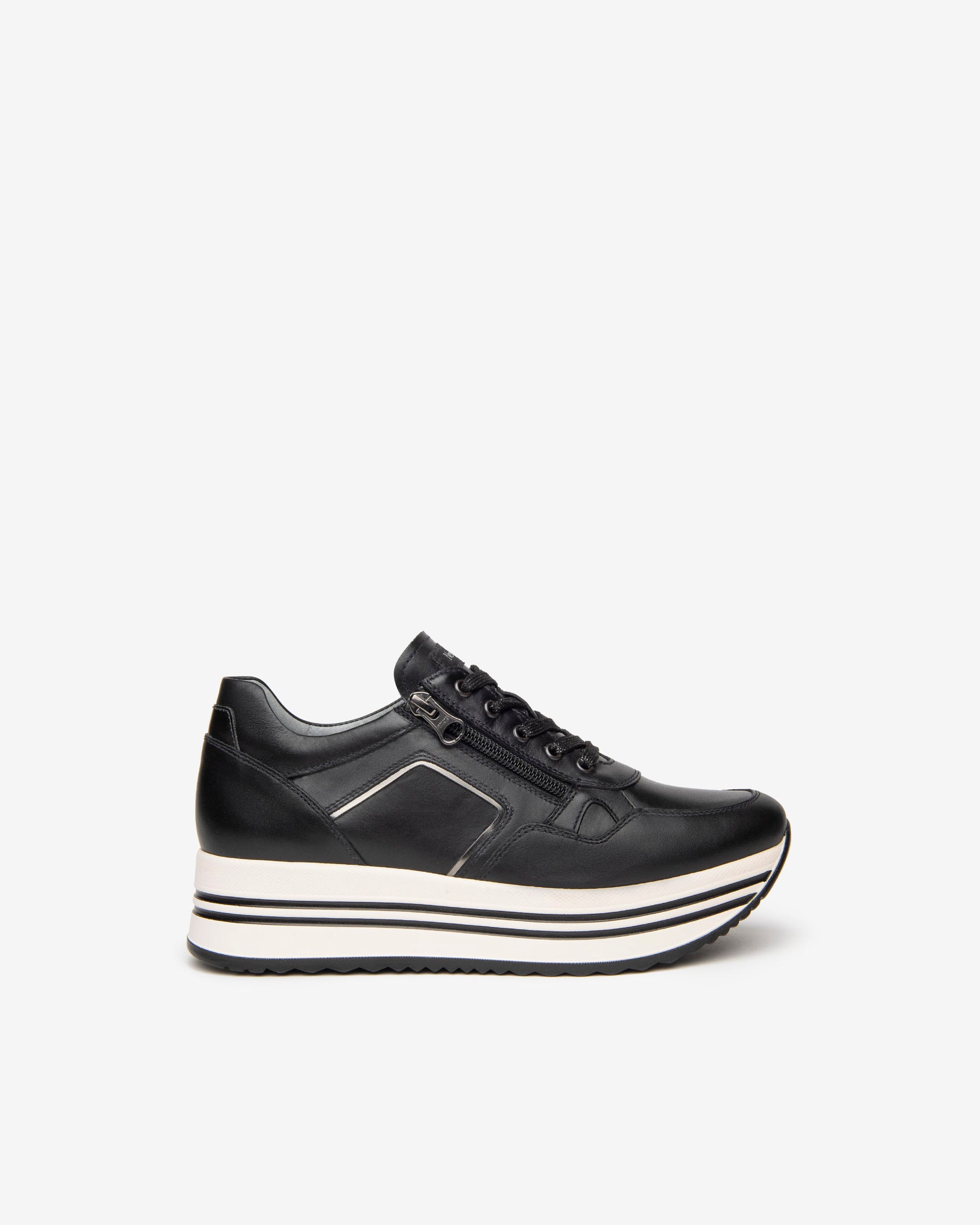 NeroGiardini Sneakers Femme Cuir Lamé Plateforme 4,5 cm