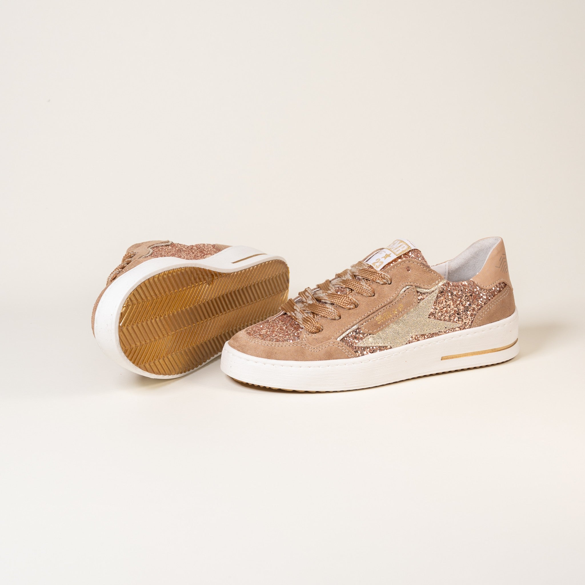 Semerdjian Ale E477 baskets nude champagne glitter