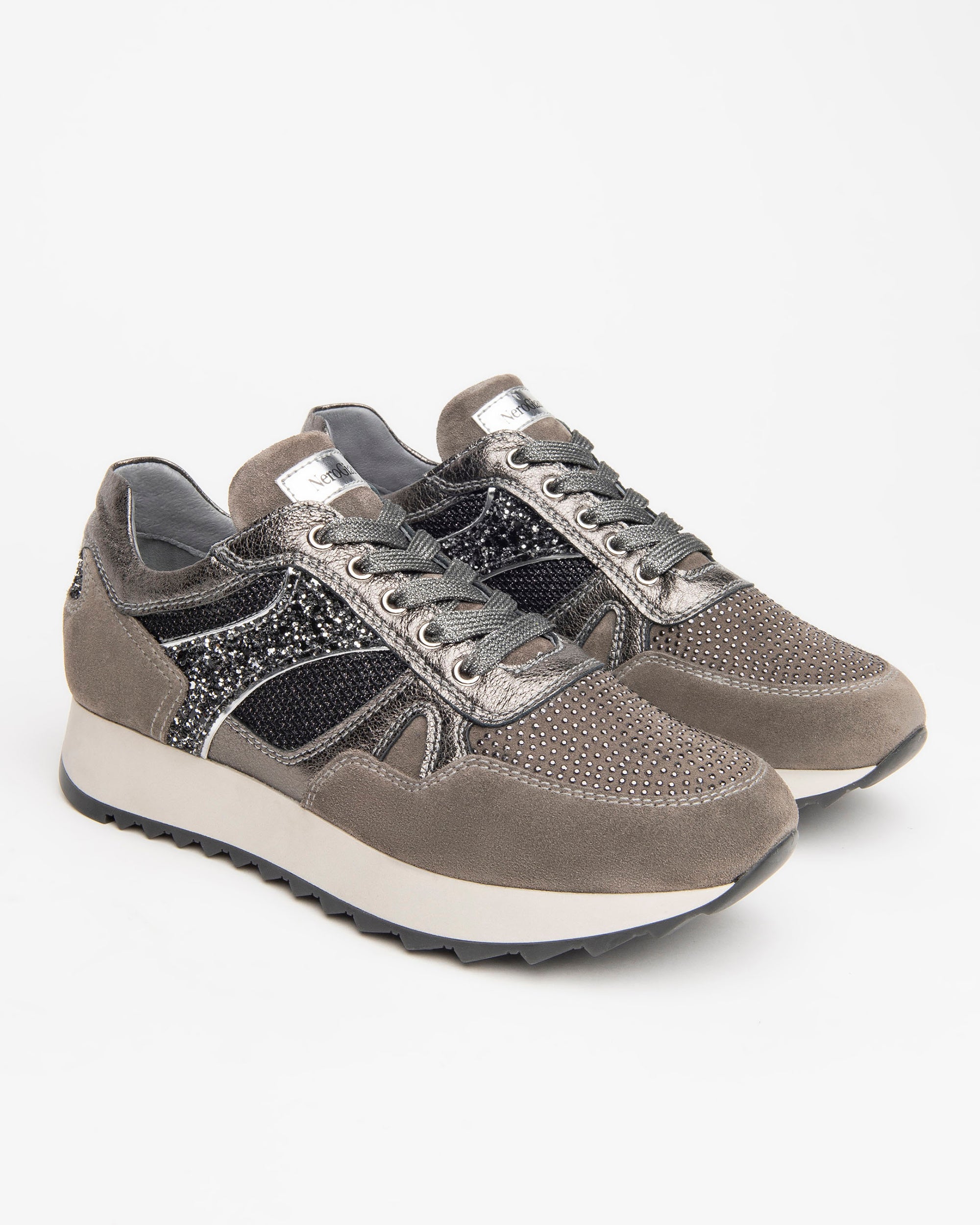 NeroGiardini Sneakers femme velours clous DryGo 3,5 cm
