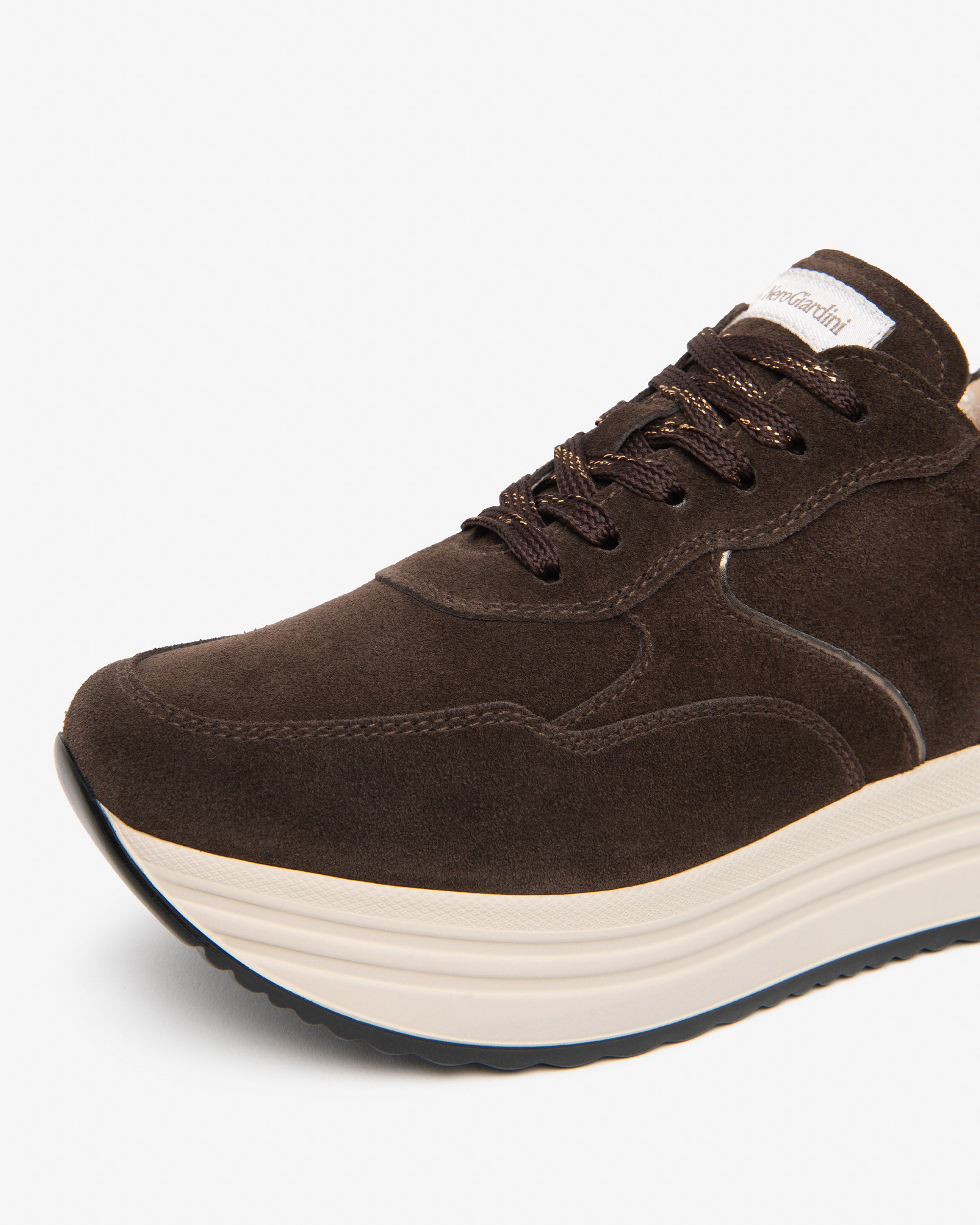 Nerogiardini Sneakers Femme Cuir Velours Plateforme 45 mm