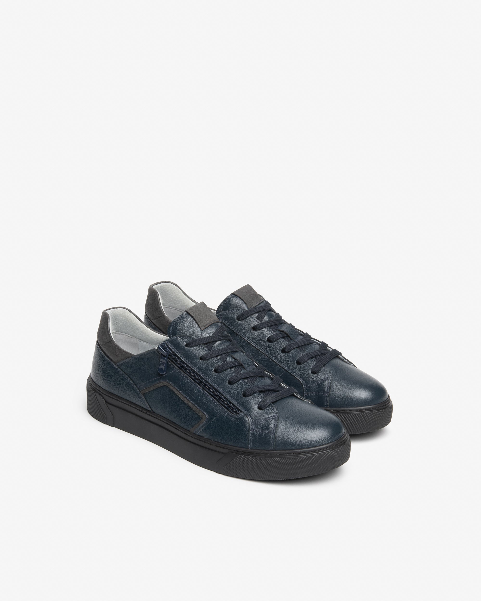 Nerogiardini Sneakers Homme Cuir Zip Lacets Confort