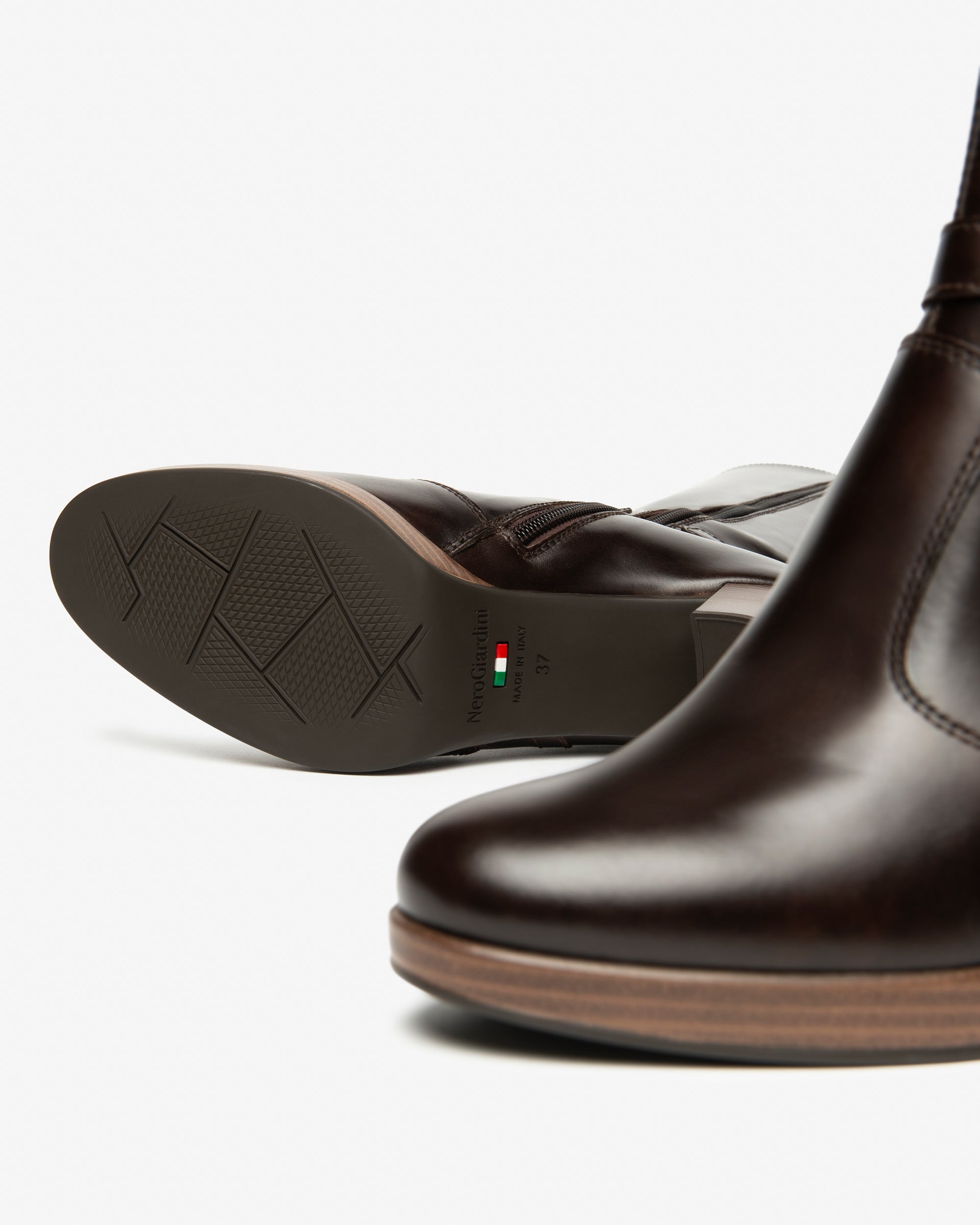 NeroGiardini Bottes Femme en Cuir Automne Hiver