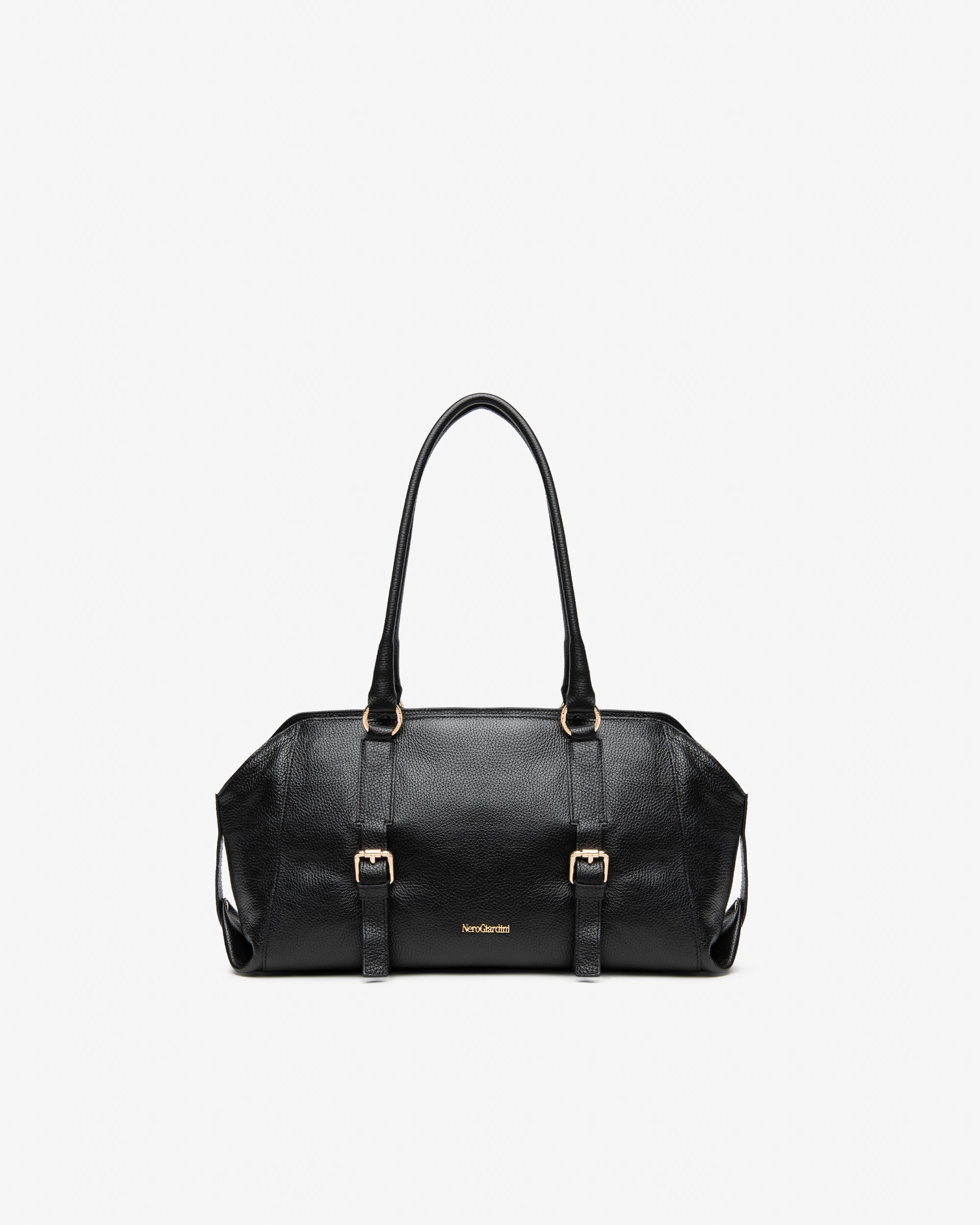 NeroGiardini Sacs Bowling Femme Cuir Boucles Dorées