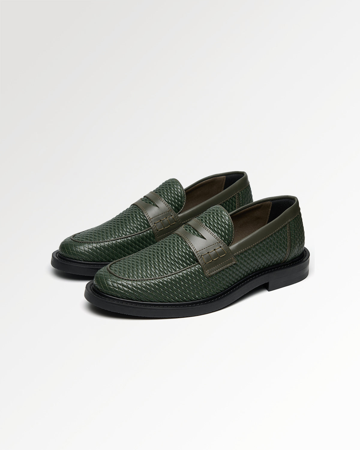 Filling Pieces Reed mocassins cuir vert foncé