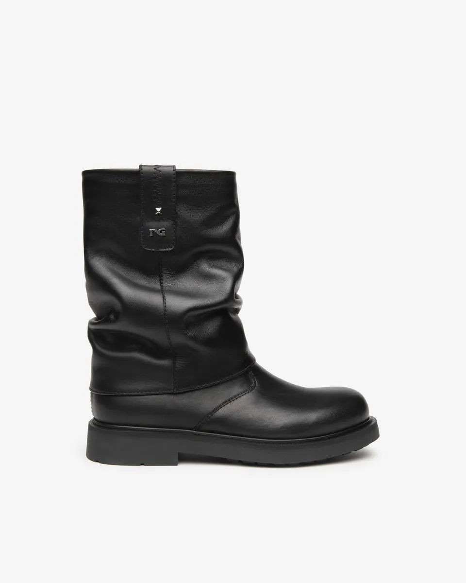 NeroGiardini Bottes Teen Fille en Cuir Zip Latéral
