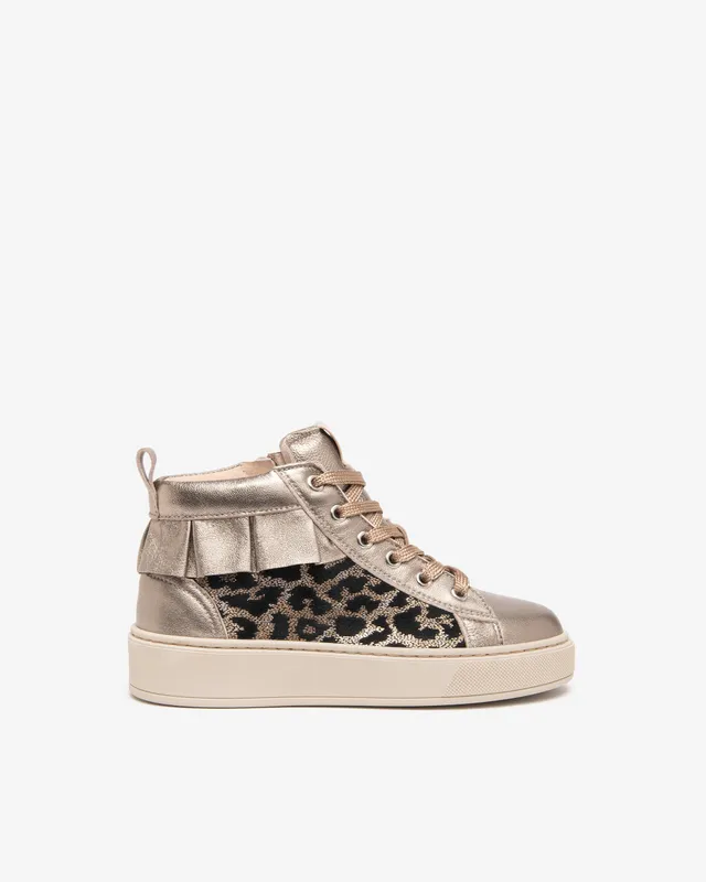 Nerogiardini Sneakers Teen Fille Cuir Animalier Zip