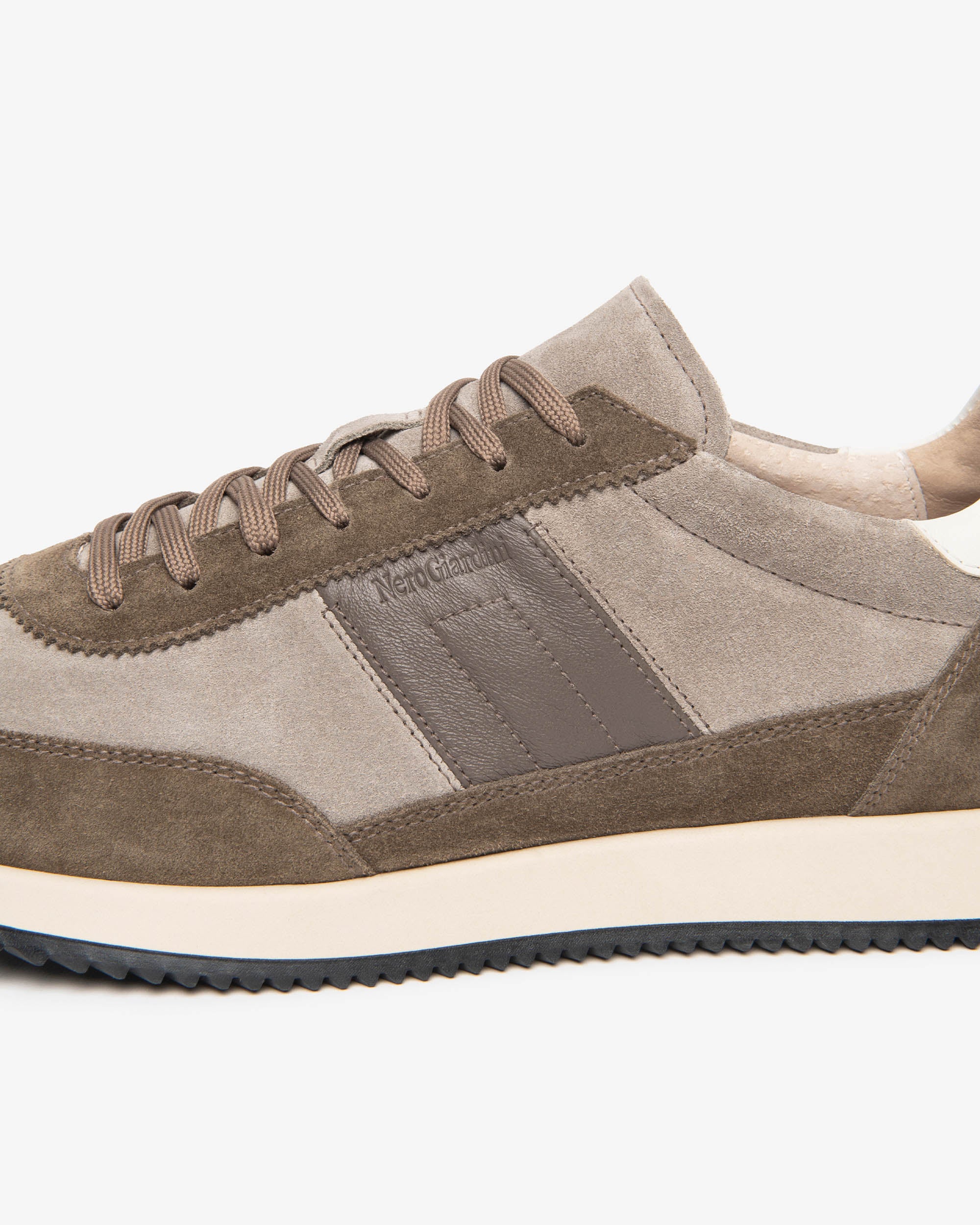 Nerogiardini Sneakers Homme Cuir Velours Daim Marron