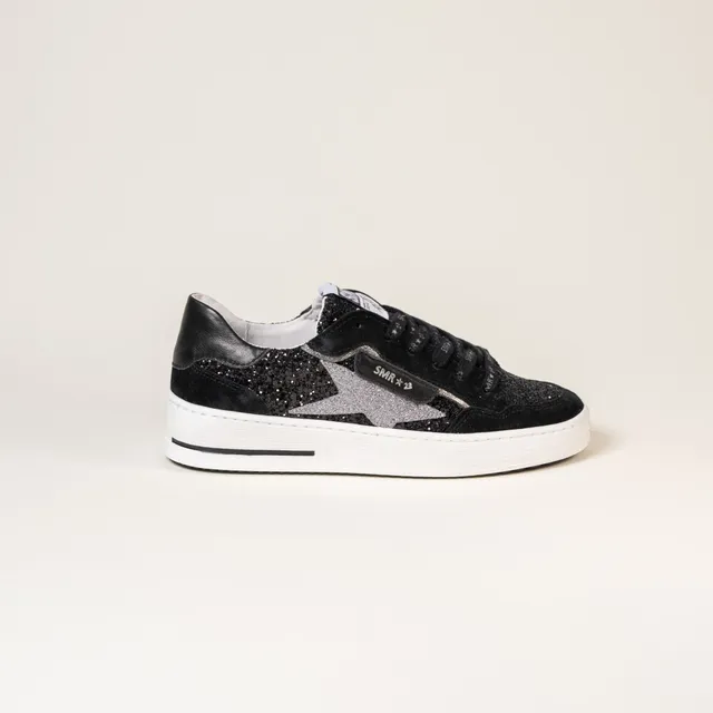 SMR Ale E480 Baskets Noir Argent Glitter
