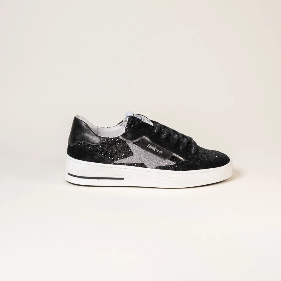 SMR Ale E480 Baskets Noir Argent Glitter