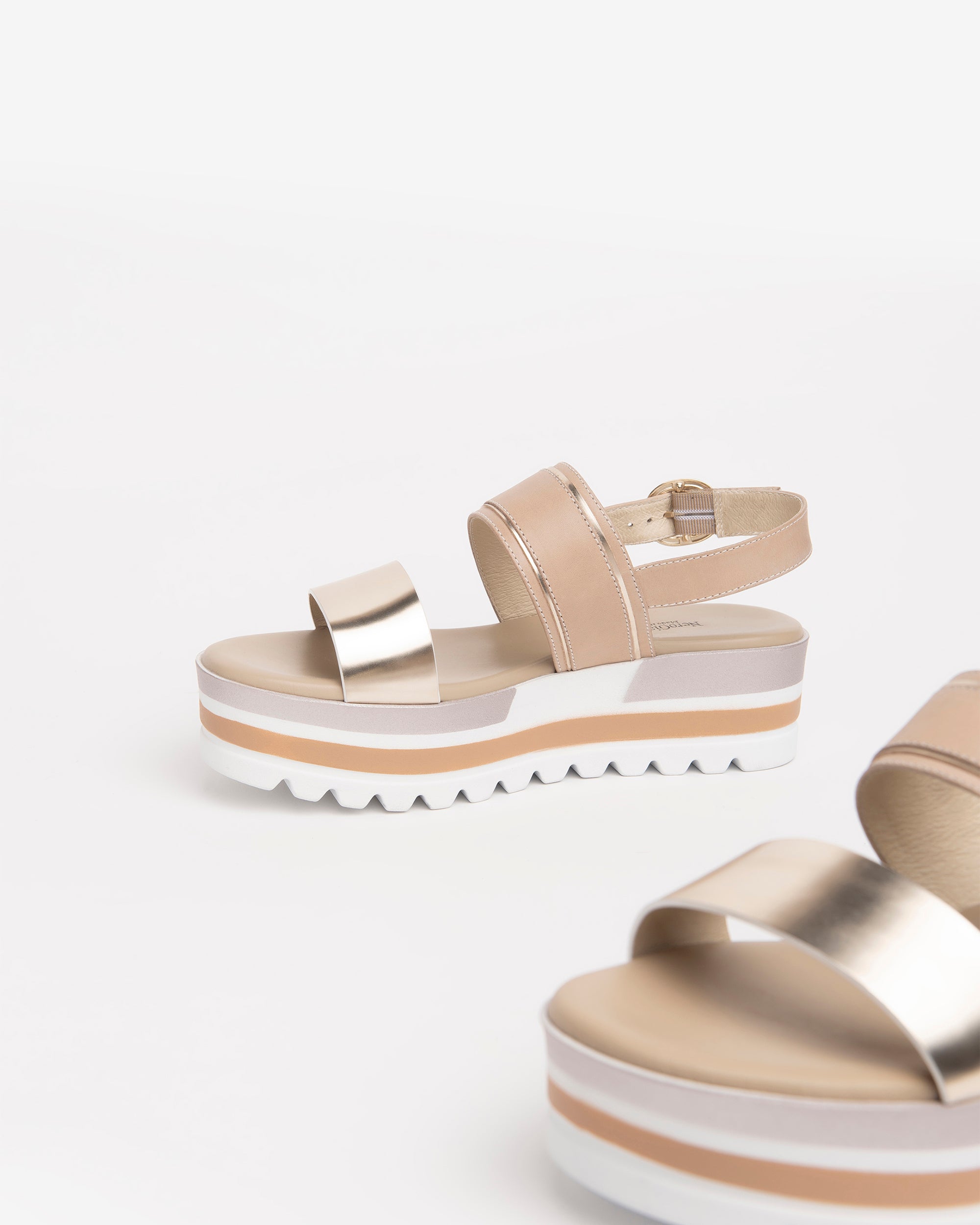 NeroGiardini Sandales Femme Cuir Tissu Technique