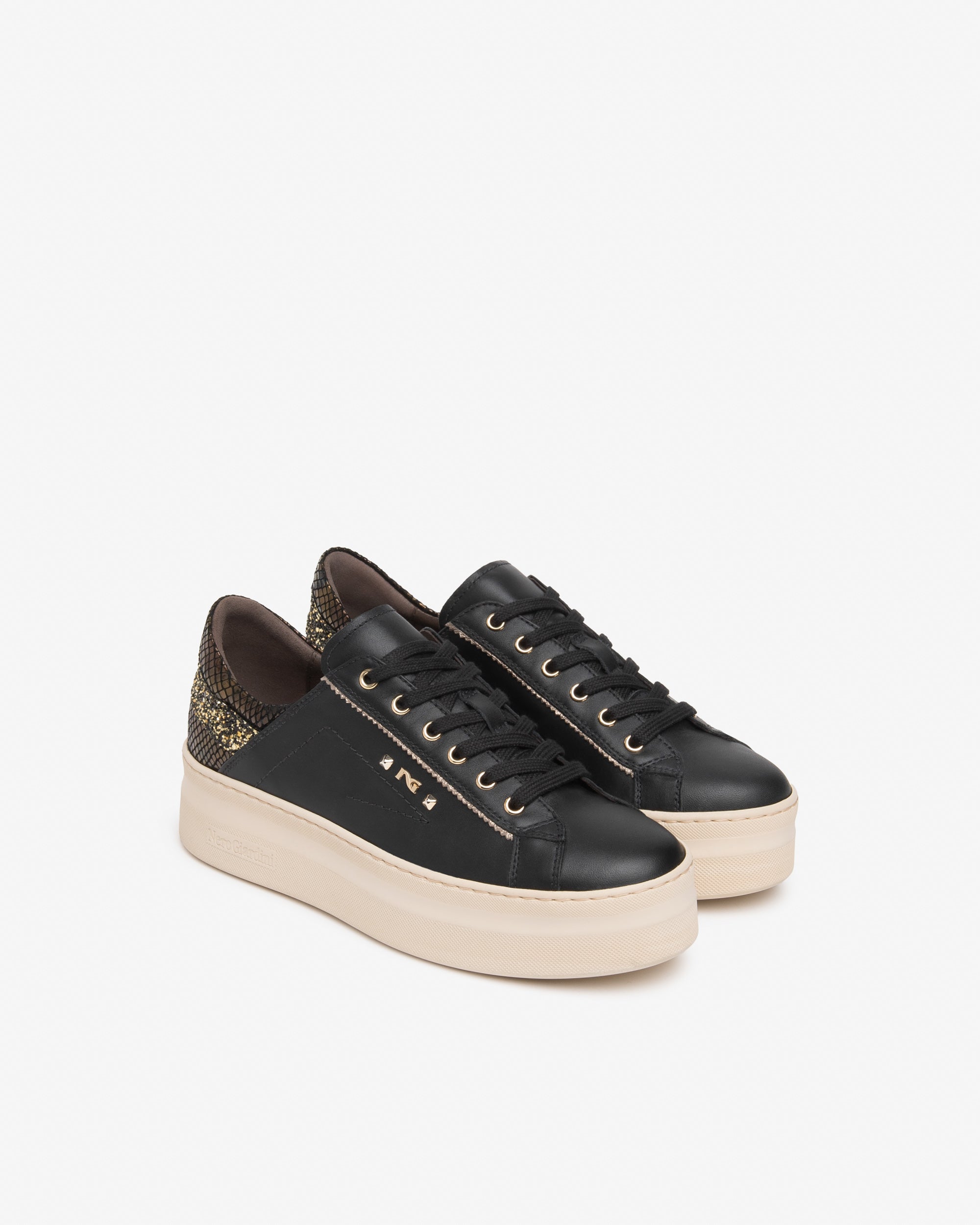NeroGiardini Sneakers Femme Cuir Baskets Plateforme 45mm