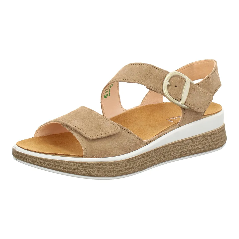 Think Meggie sandale femme daim beige semelle amovible 38