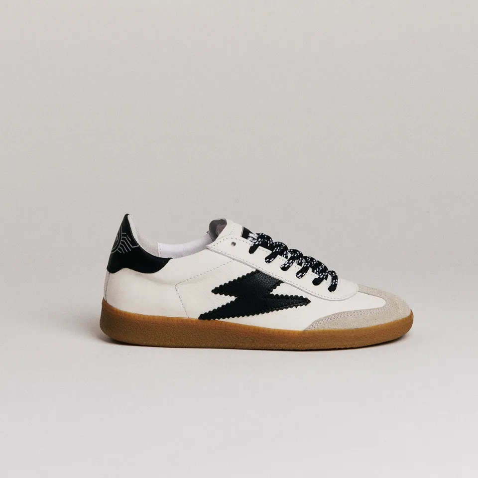 SMR Emily D332 baskets cuir blanc noir daim