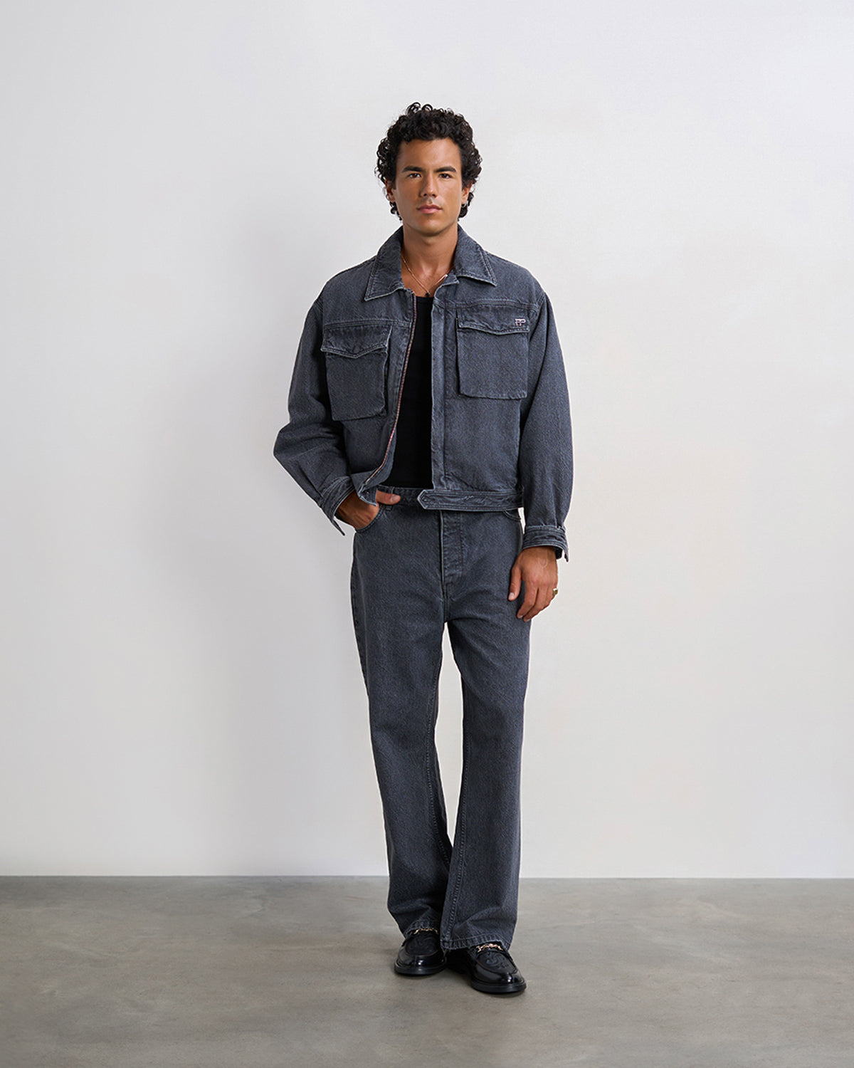 Filling Pieces Denim Jean noir délavé coton bio regular