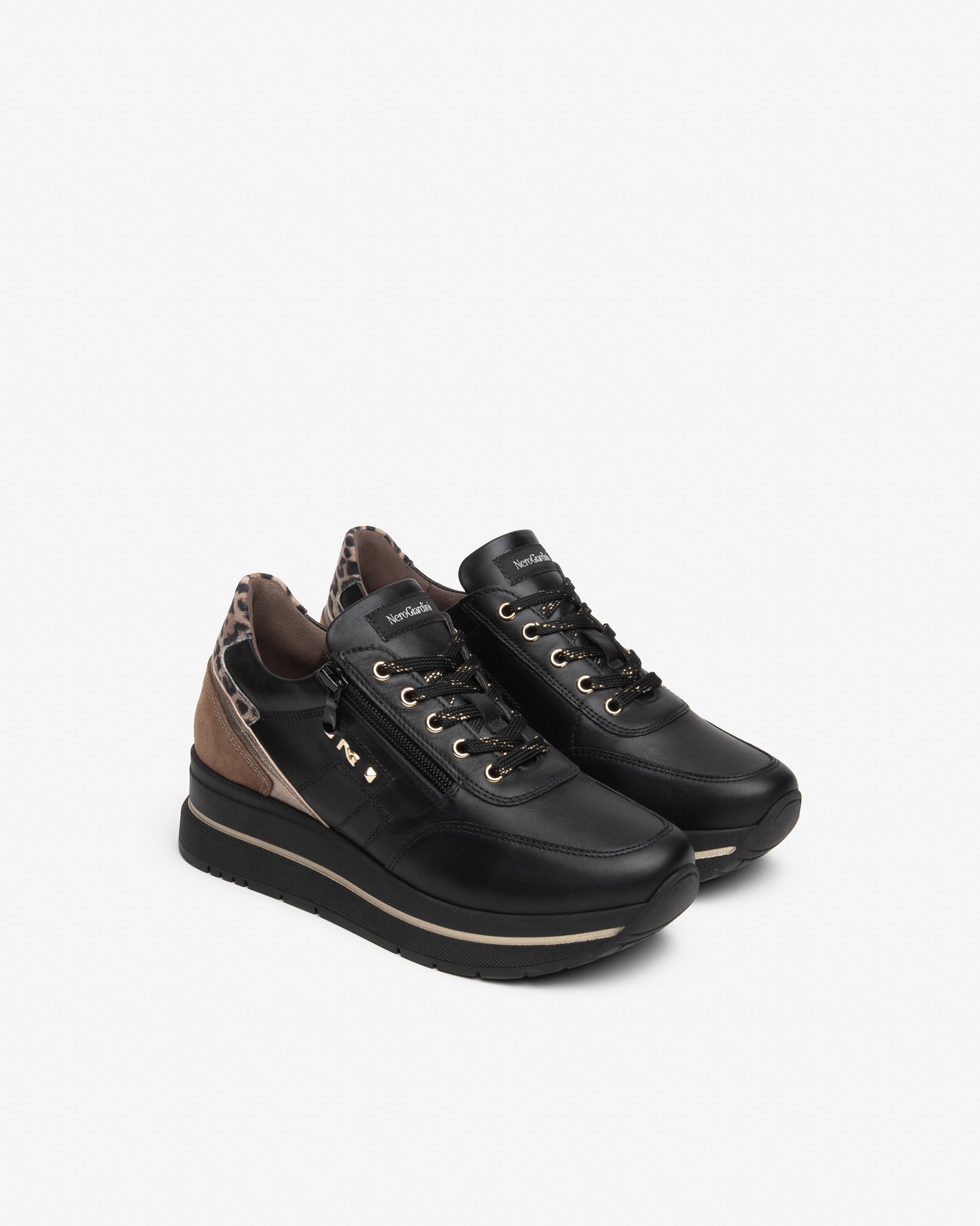 NeroGiardini Sneakers Femme Cuir Plateforme 45 mm