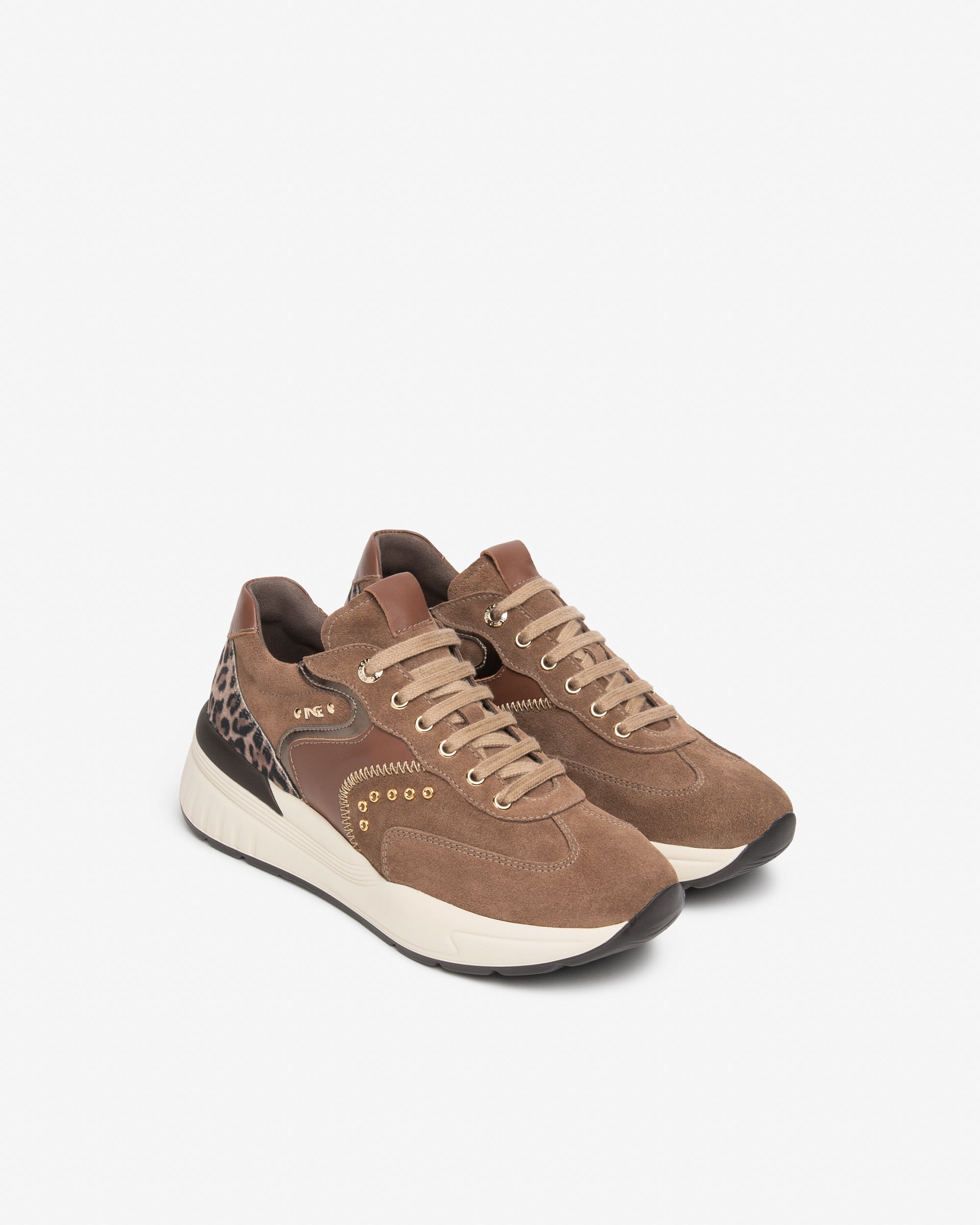 NeroGiardini Sneakers Cuir Daim Femme Semelle 60 mm
