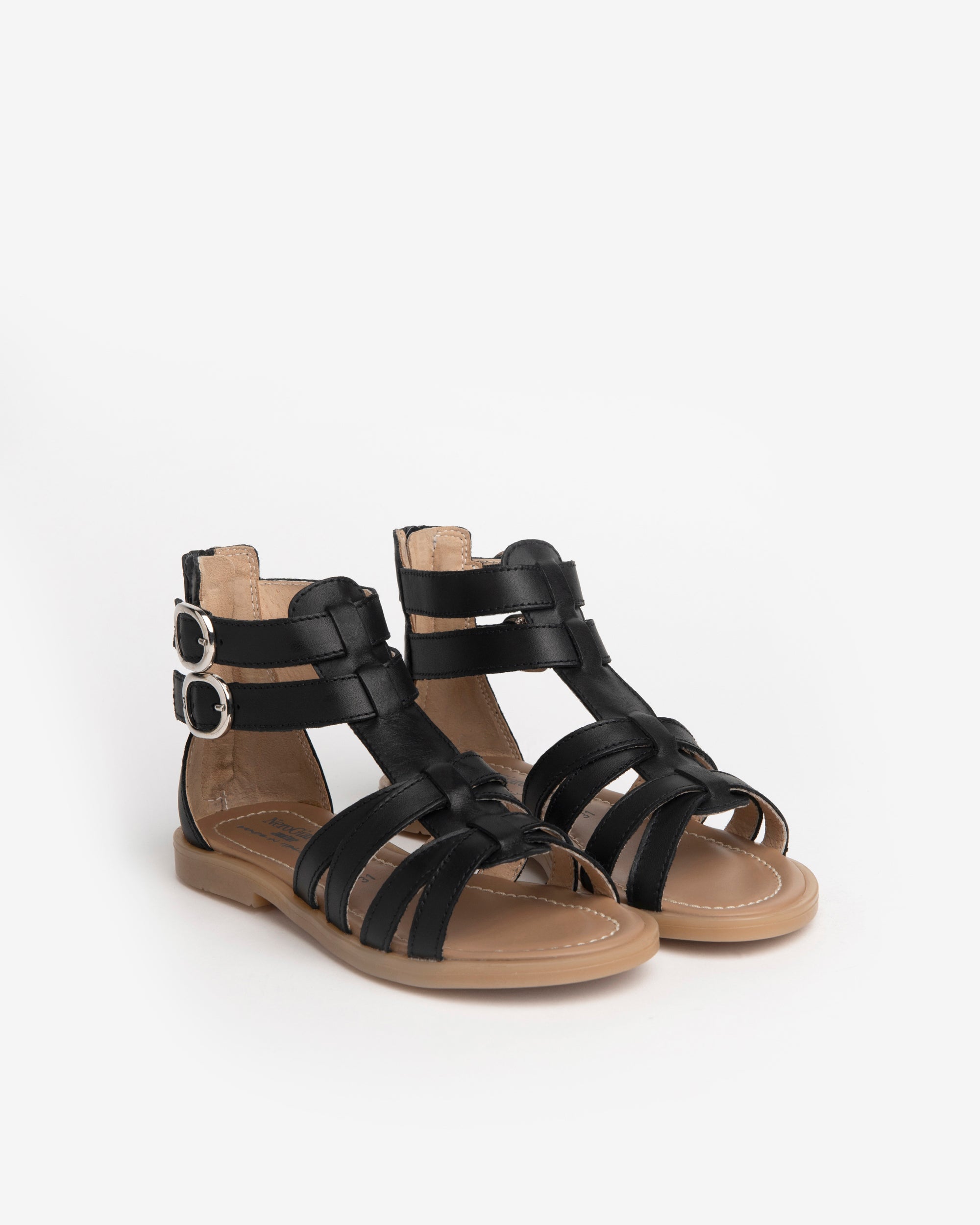 NeroGiardini Sandales spartiates fille cuir boucles zip
