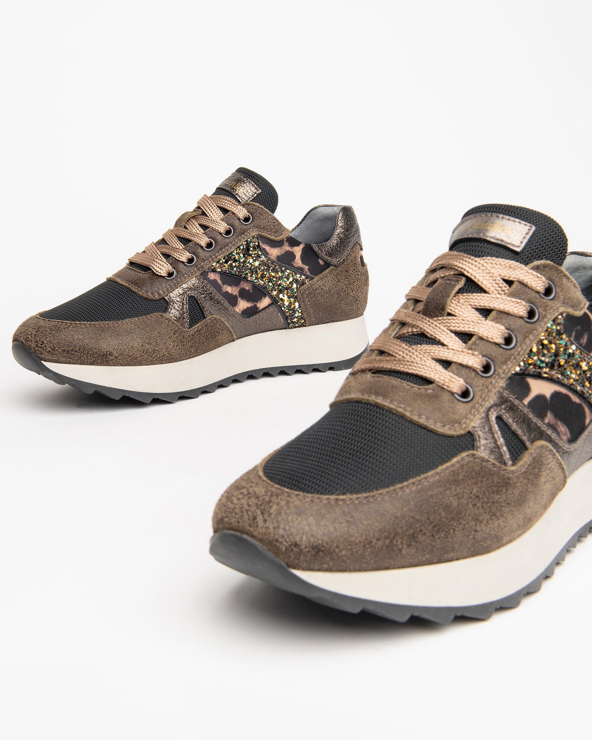 NeroGiardini Sneakers Femme Velours Vernis Animalier
