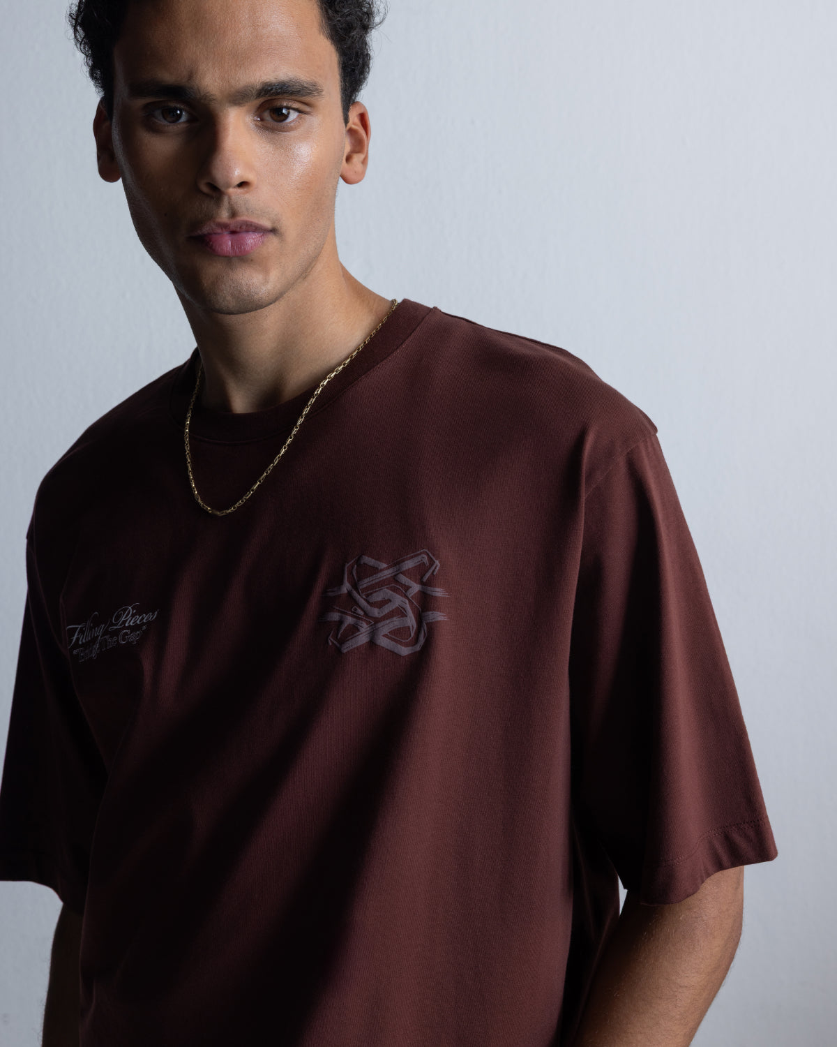 Filling Pieces Boxy Bridge the Gap T-Shirt marron coton bio