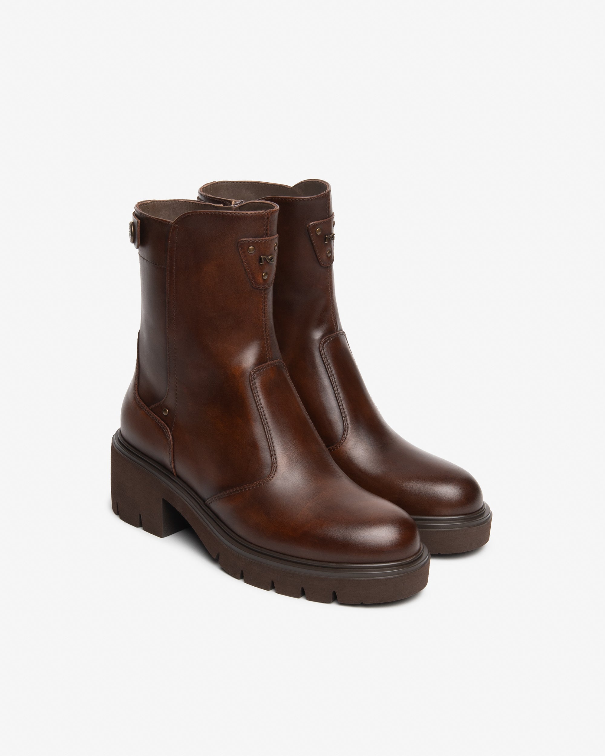 NeroGiardini Bottines cuir femme zip talon 60 mm