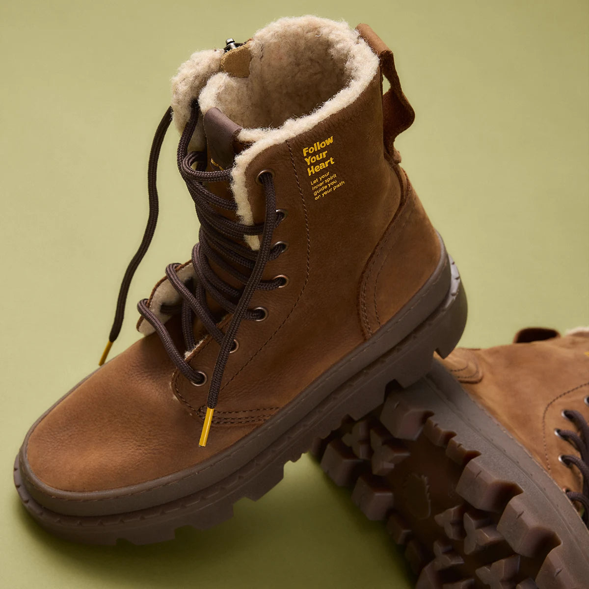 Satorisan Unalome Laces Premium Wool bottines Mid Brown