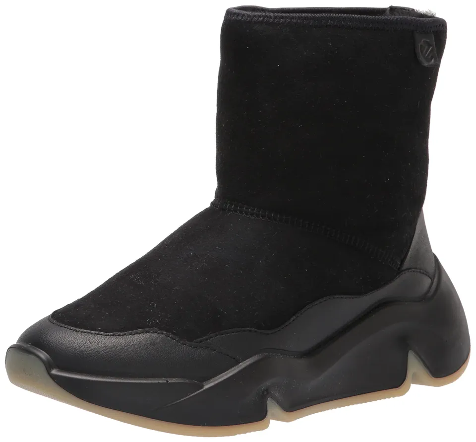 ECCO Chunky bottes hiver femme noir cuir doublure polaire