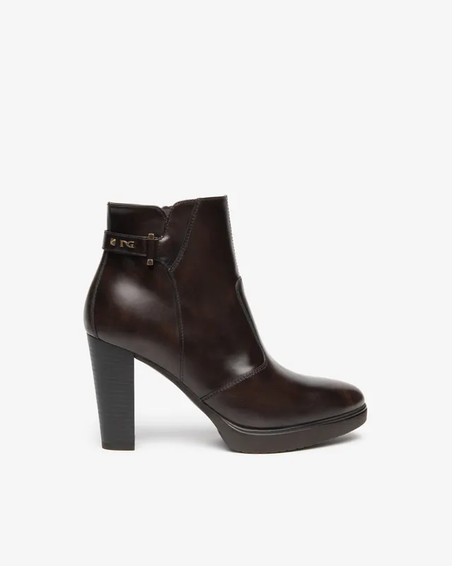 NeroGiardini Bottines femme cuir logo NG talon 95 mm 38