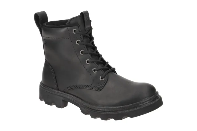 ECCO Grainer Botte Lacets Femme Cuir Zip Imperméable