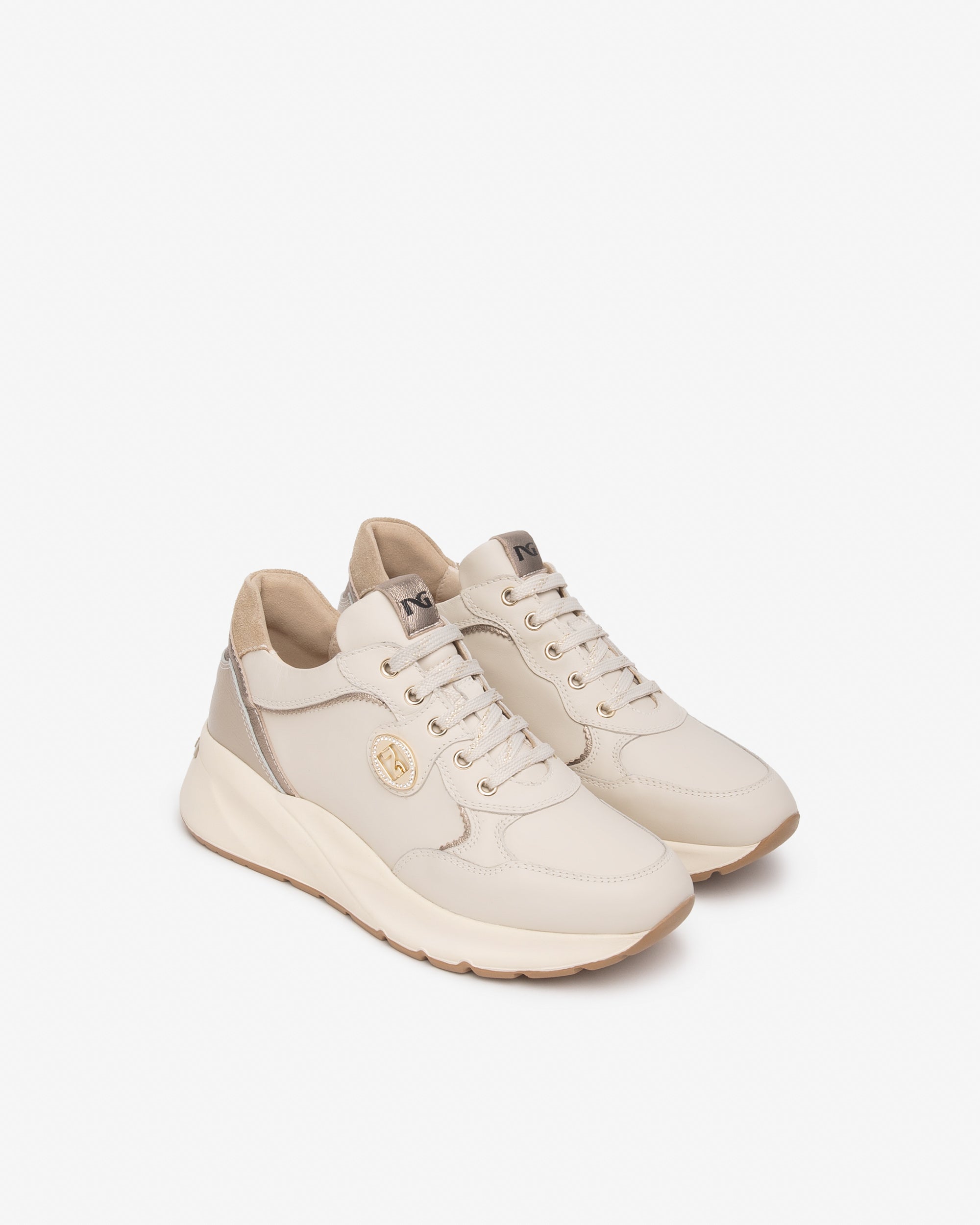 NeroGiardini Sneakers Femme Cuir Strass Semelle 60 mm