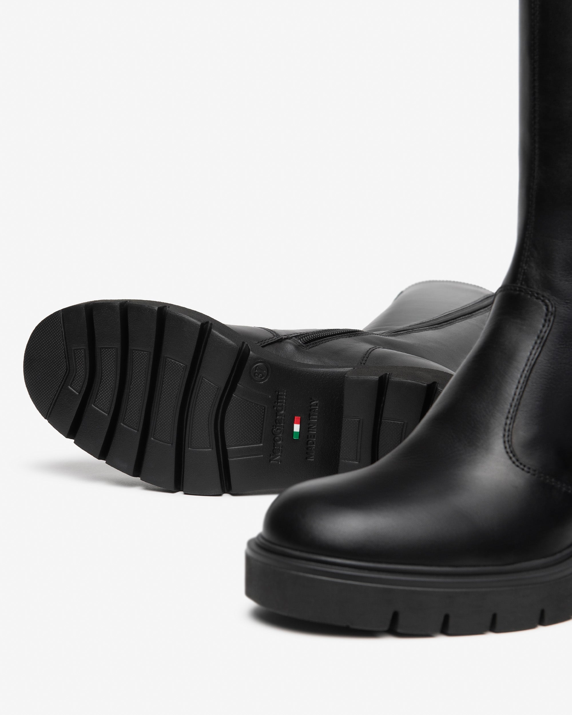 NeroGiardini Bottes Femme en Cuir Talon 60 mm Zip