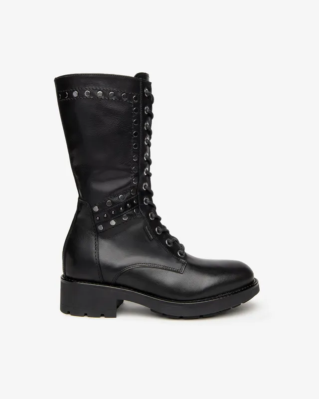 NeroGiardini Bottes Femme Cuir Lacets Mi-Mollet 35-41