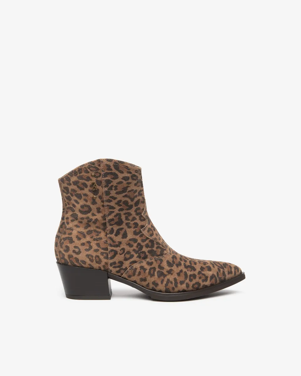 Nerogiardini Bottines western cuir velours femme animalier