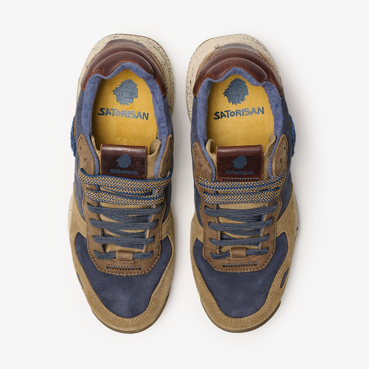 Satorisan Chacrona Premium baskets Navy cuir