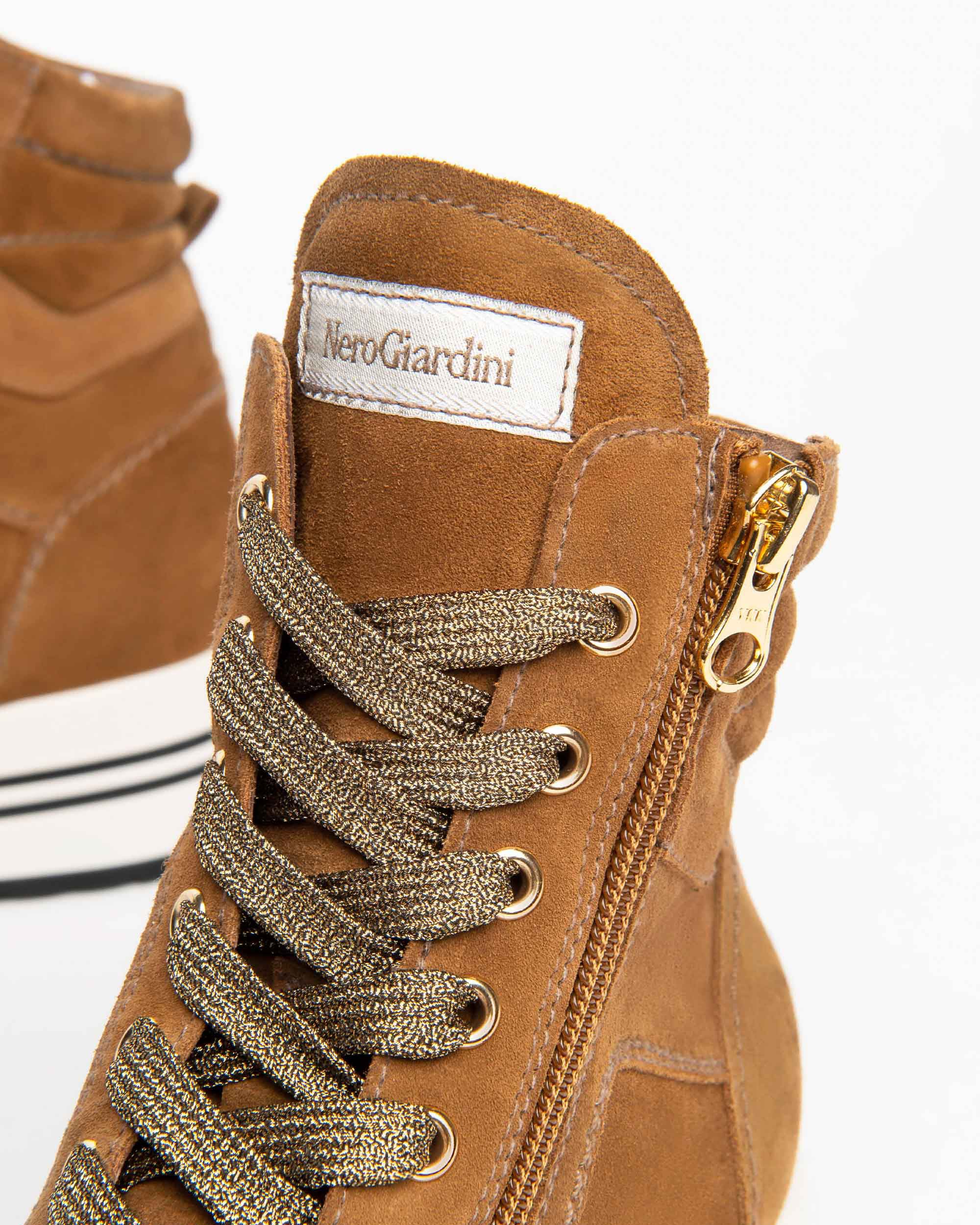 NeroGiardini Sneakers Montantes Femme Cuir Velours DryGo