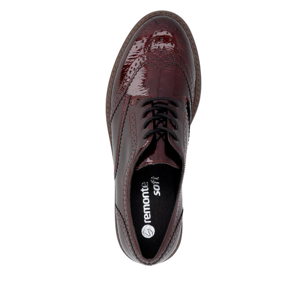 Remonte D2Q04 Chaussures à Lacets Femme Bordeaux Laqué