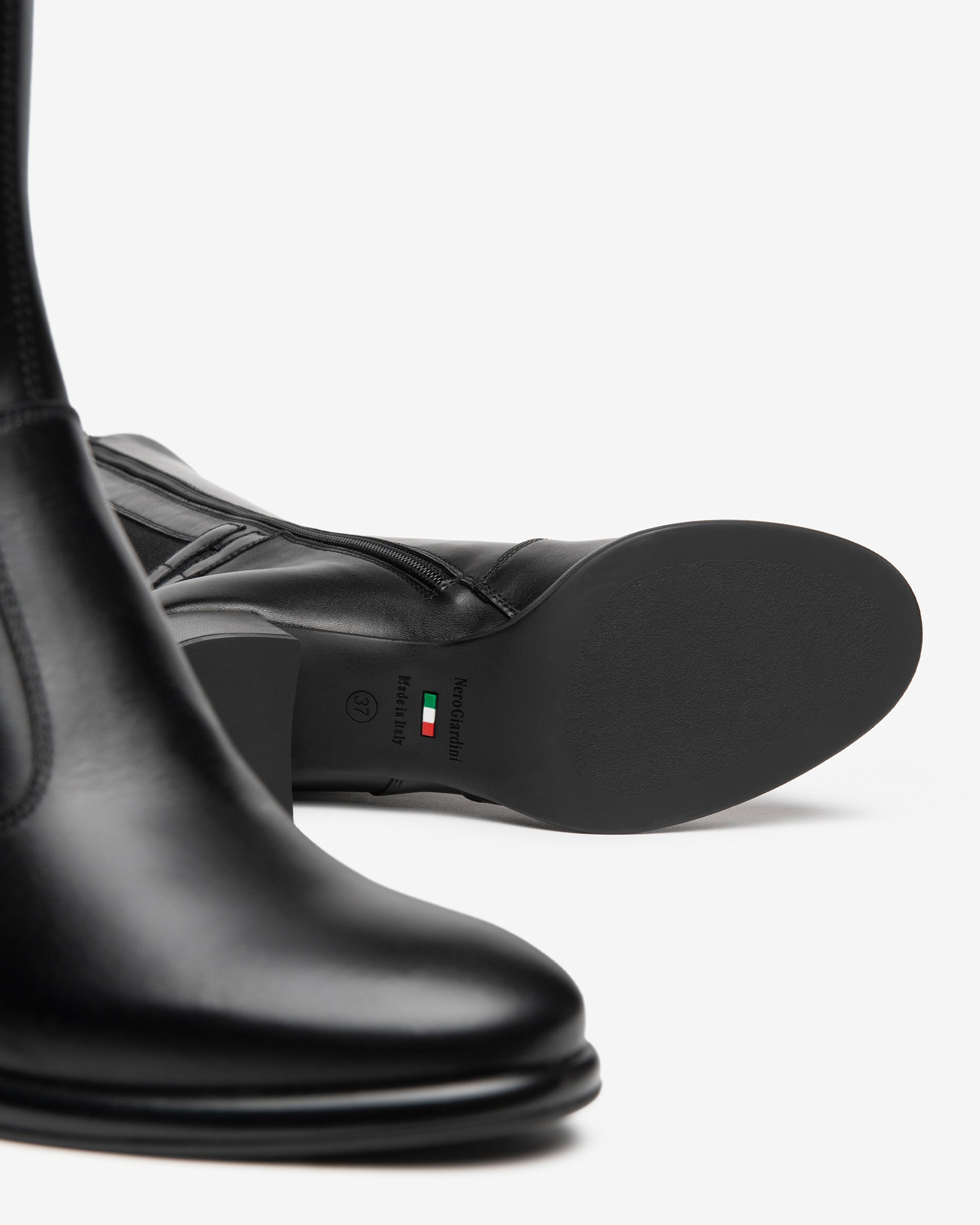 NeroGiardini Bottes femme cuir talon 60 mm zip