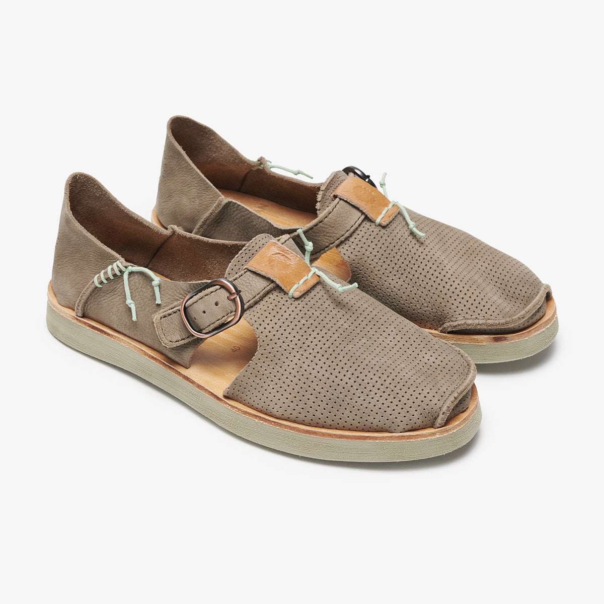 Satorisan Benirras Microperforated sandales vert cuir