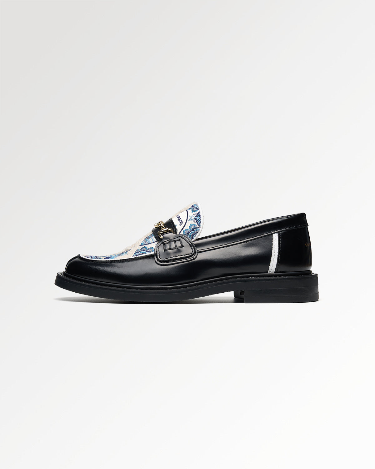 Filling Pieces Broken Plate mocassins noirs delft bleu