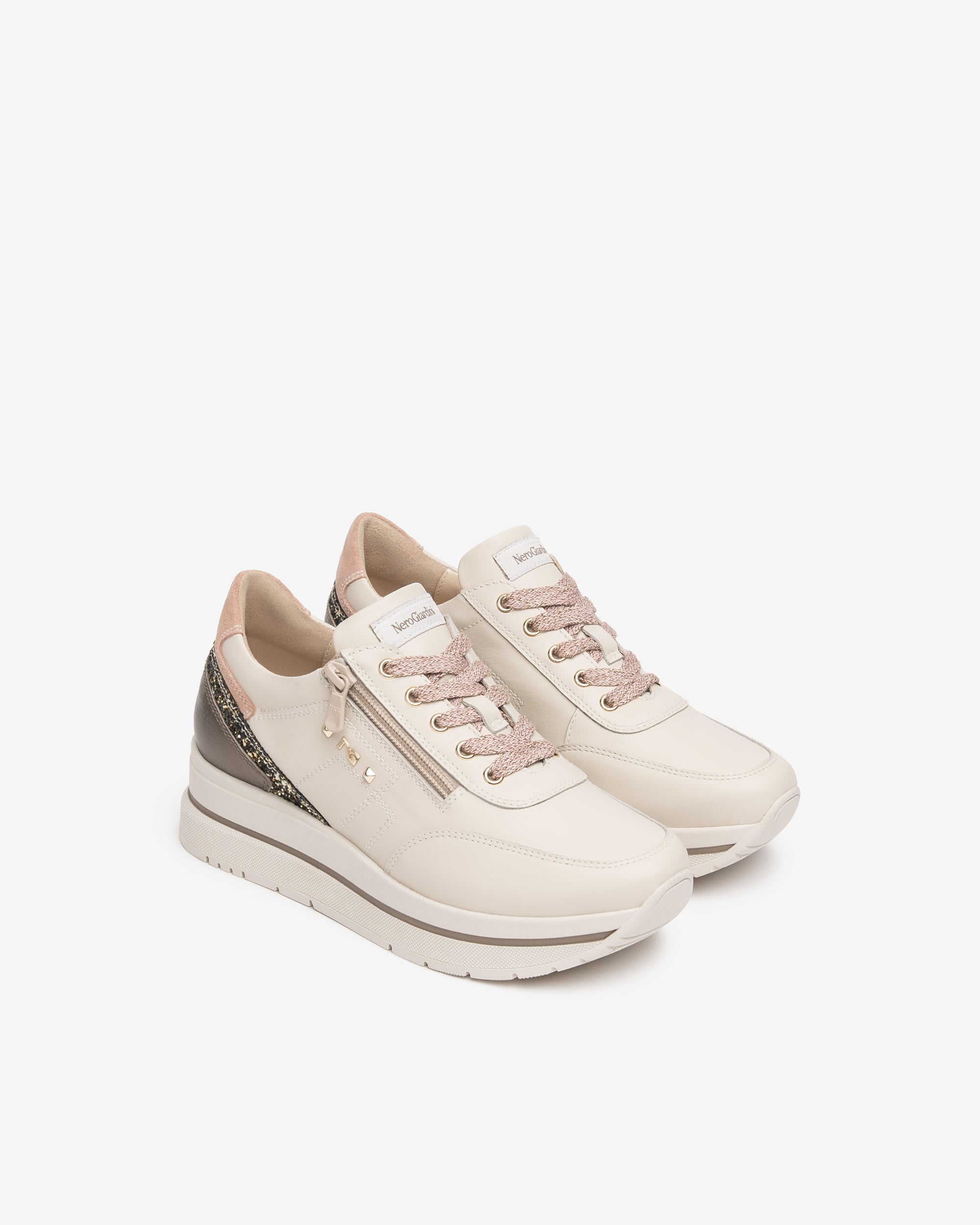 NeroGiardini Sneakers Femme Cuir Daim Plateforme 45mm