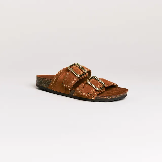 SMR Arianna mules cuir cognac marron
