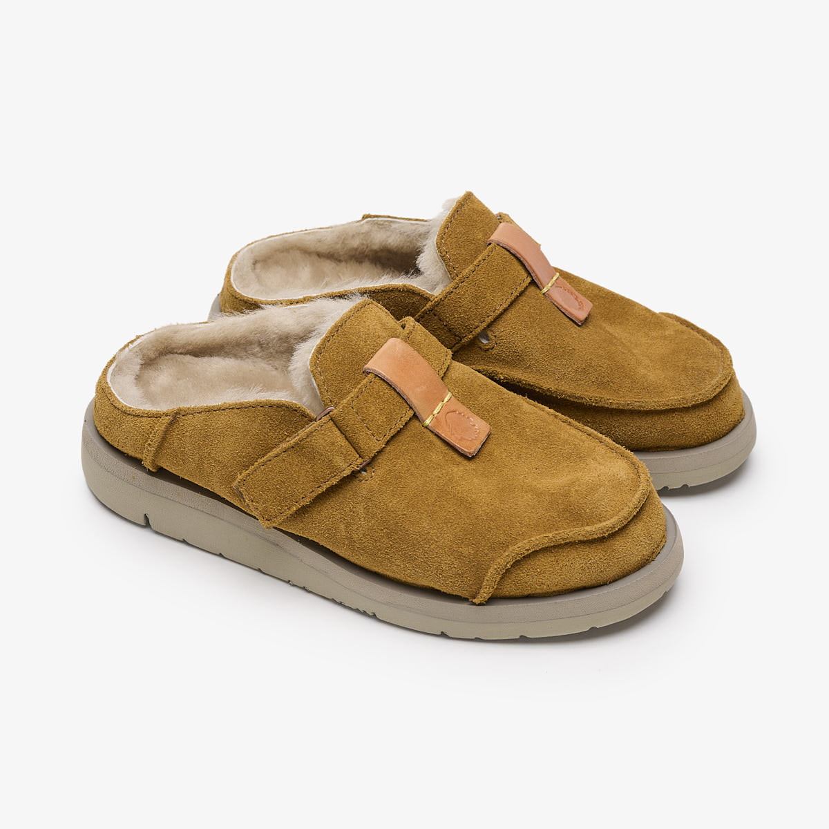 Satorisan Uwabaki Clog Suede sabots marron daim
