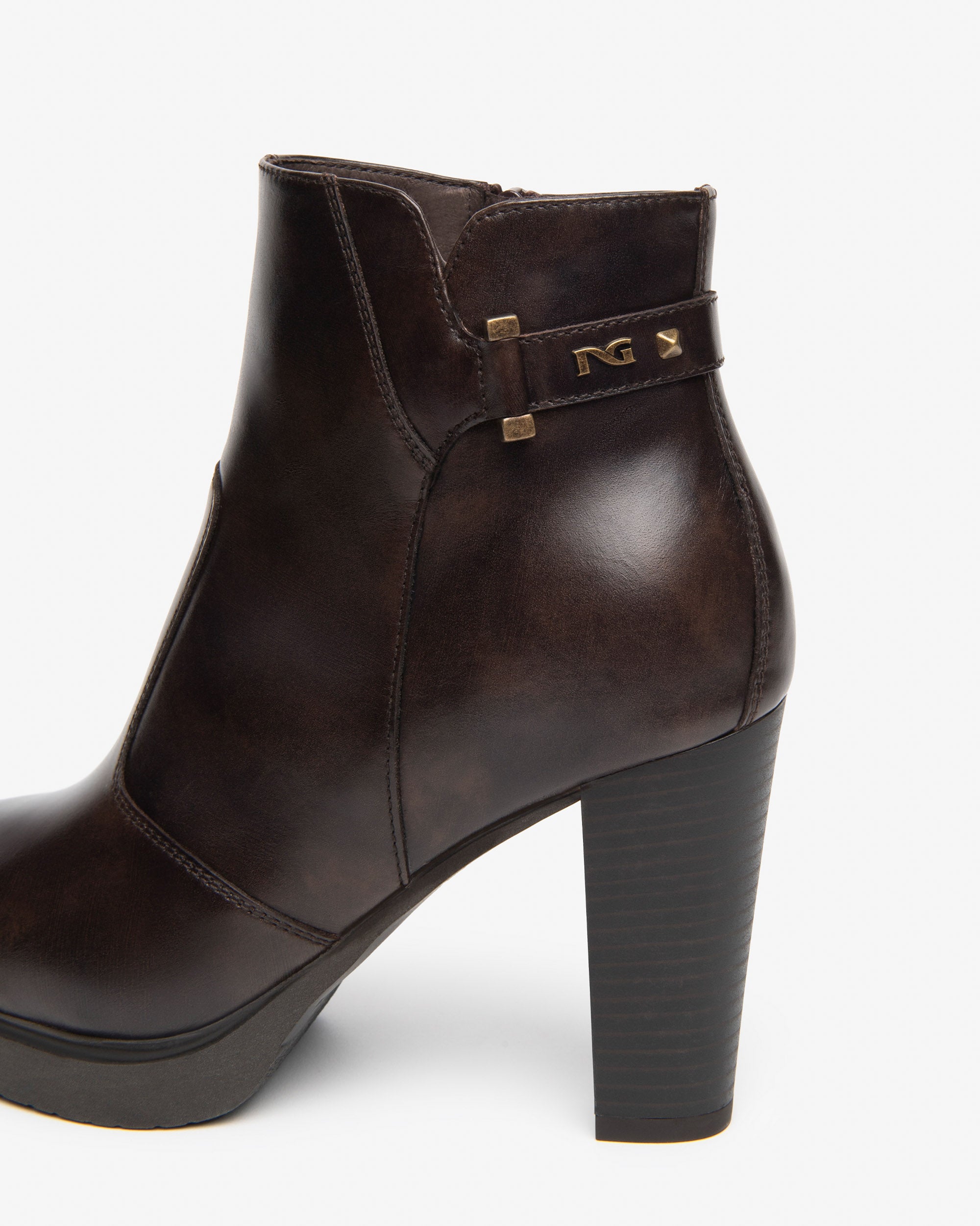 NeroGiardini Bottines femme cuir logo NG talon 95 mm 38
