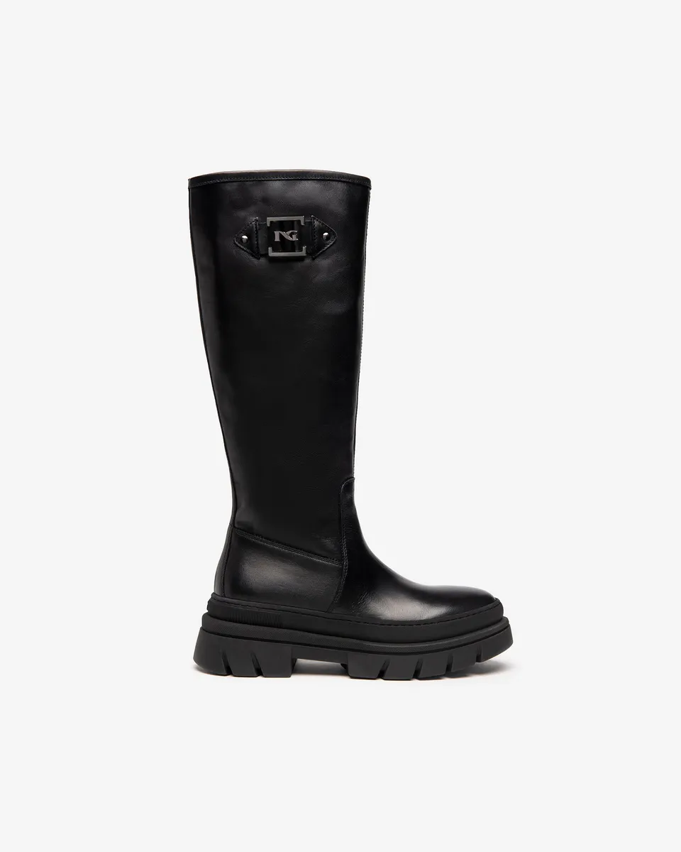 NeroGiardini Bottes Femme Cuir Combat Boots Pointure 38