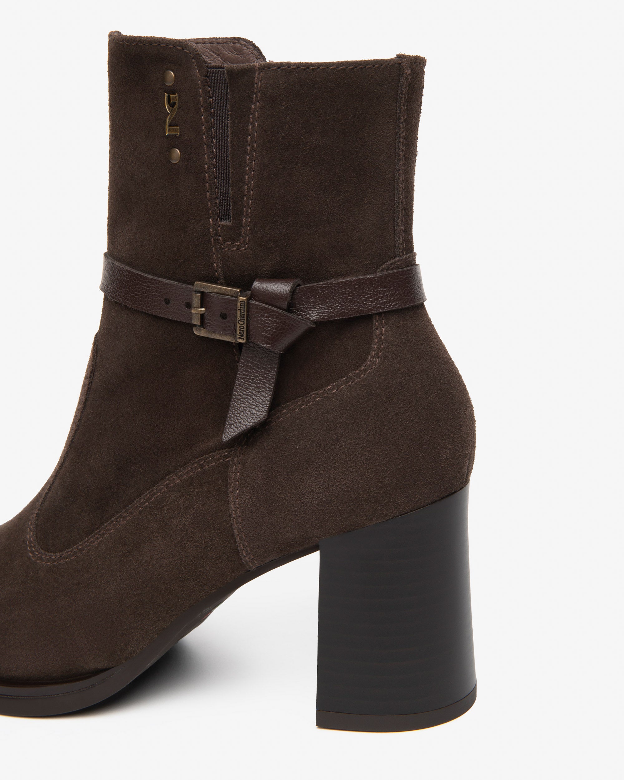 Nerogiardini Bottines Femme Cuir Velours Daim Talon 75 mm