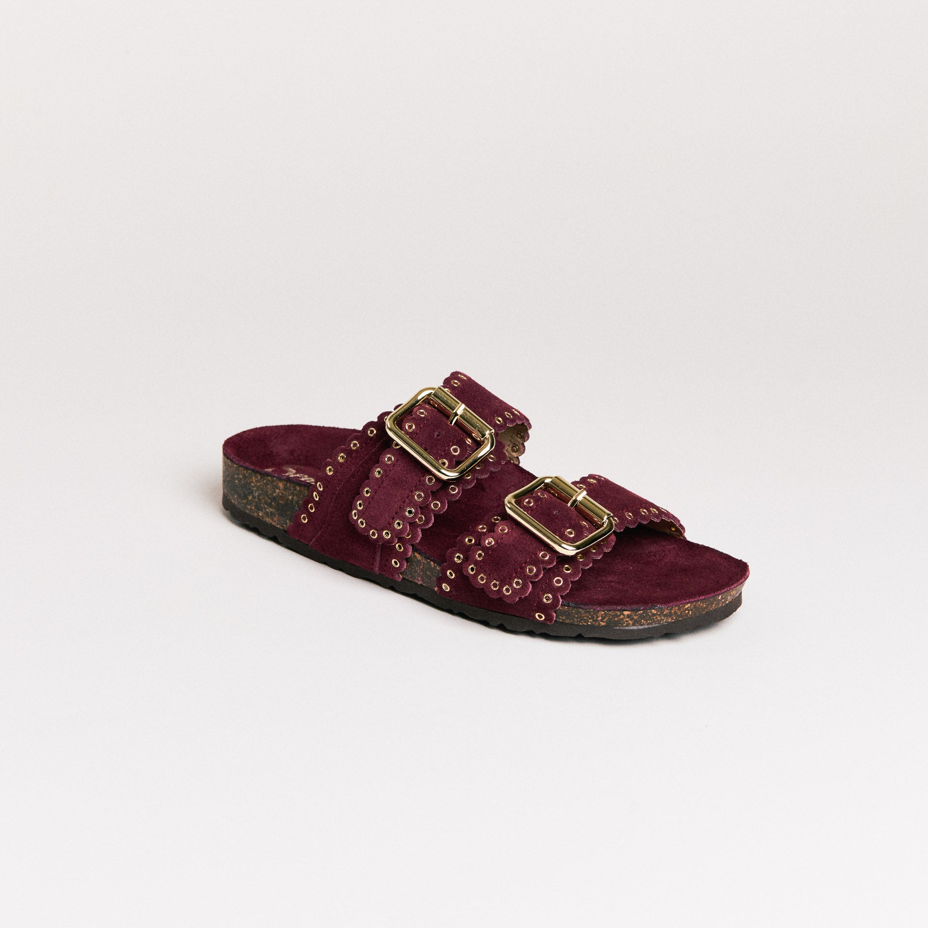 SMR Arianna Crosta Vino mules cuir bordeaux